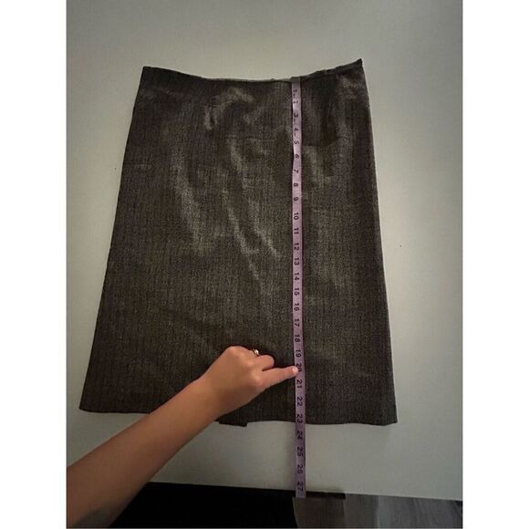 Vintage Wool Chaiken Knee Length Pleated Pencil Skirt Size 8 Brown Wool Gatsby - Picture 11 of 14